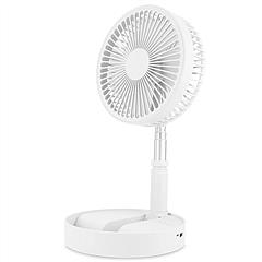 Portable Folding Desk Table Fan Quiet USB Rechargeable Telescopic Standing Floor Fan w/ 4 Speeds Adjustable Height 180° Tilting Angle For Office Home 