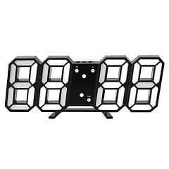 3D LED Digital Wall Clock Sound Control Table Desk Alarm Clock w/ 3 Auto Adjustable Brightness Snooze Date Temperature 12/24Hr Time Display For Office