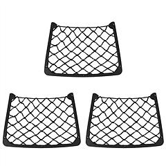 3Pcs Mesh Pockets Seat Side Back Wallet Phone Storage Net Bag Framed Stretch Car Bus Organizer Holder For Auto RV SUV Boat