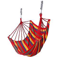 440LBS Hammock Hanging Chair Canvas Porch Patio Swing Seat Portable Camping Rope Seat w/ 2Pillows