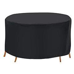 73x43in Circular Table Cover 4-Seat UV Water Resistant Outdoor Furniture Protector For Small Round Table Chairs Set