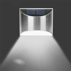 4Pcs Solar Powered Deck Lights Outdoor Decorative Step Fence Lamp Stainless Steel IP55 Waterproof Solar Light For Patio Garden Stair Fence Railing
