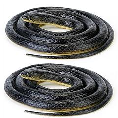 2Pcs 50in Long Realistic Rubber Snakes Toy Thick Durable Fake Snake Prank Toy For Halloween Decoration Trick Game