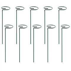 10Pcs 10in Plant Support Stakes Garden Flower Single Stem Support Stake Iron Plant Cage Support Ring For Tomatoes Orchid Lily Peony Rose Flower Amaryl