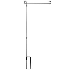 Garden Flag Stand Flagpole Weatherproof Wrought Iron Coated Yard Flag Holder For Yard Flag Party Banner Fits 11.8x17.7in Flag