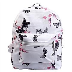 Lady Girls’ Backpack Floral Printing Satchel PU Leather School Travel Daypack Bag Waterproof Knapsack