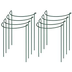 8Pcs Garden Plant Support Stake Half Round Iron Garden Plant Support Ring Green Border Support Plant Ring Cage For Rose Flowers Vine Tomato Hydrangea