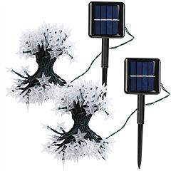 2Pcs Solar Powered String Lights 39.3FT 100LED Beads Fairy Star Lights IP65 Waterproof Decorative Garden Party Christmas Tree Stake Lamps w/ 8 Lightin