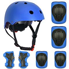 7Pcs Kids Safety Helmet Set Children Sports Protective Gear Set w/ Knee Pads Elbow Pads Wrist Guards For Cycling Bike Skate
