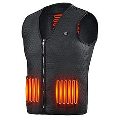 Heat Jacket Vest 3 Heating Gear Adjustable USB Heated Vest Warm Heat Coat Vest w/ 5 Heating Zones For Men Women Winter Outdoor Activity