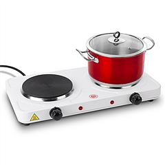 2000W Double Electric Burner Portable Dual Counter Stove Countertop Hot Plate Kitchen Cooker Stove with 5 Gear Temperature Control