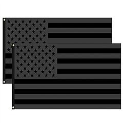 All Black American Flag 3x5FT UV Protection Black US Flag Double Side Printing Fade Resistant Black USA Flag with Brass Grommets