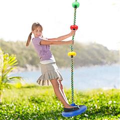 Climbing Rope Tree Swing Outside Trees House Disc Swing Toys With Colorful Platform Disc Seat For Swinging Climbing Standing Holds Up to 242LBS