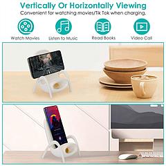 Wireless Charger Portable Mini Chair Phone Holder Stand Bracket with Physical Speaker Fit For All Phone with QC2.0 QC3.0 Standard