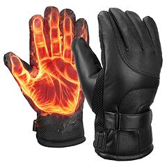 iMountek Electric Heated Gloves USB Plug Touchscreen Thermal Gloves Leather Windproof Winter Hands Warmer Unisex for Outdoor Motorcycle Cycling Skiing