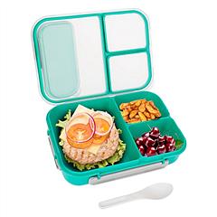 Portable Lunch Box Picnic Fruit Container Food Storage Box w/ 3 Compartments Leak-proof