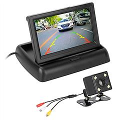 Backup Rear View Car Camera Foldable Waterproof Reversing Parking Camera with 4.3 Inch TFT LCD Monitor Night Vision
