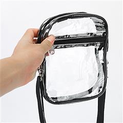 Clear Crossbody Bag Stadium Approved Clear Purse Transparent Small Shoulder Bag See Through Zip Pouch Tote Bag Handbag 44OZ w/ Adjustable Strap