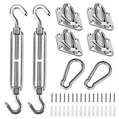 Sun Shade Sail Hardware Kit Stainless Steel Canopy Installation Kit Fixing Accessory for Rectangular Square Shade Sail Installation
