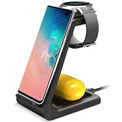 15W 3 in 1 Wireless Charger Dock Fast Charging Station Stand Holder Fit for iPhone 13/12/11/XS Apple Watch Series 7/6/5/4/3/2/1 AirPods 2 AirPods Pro