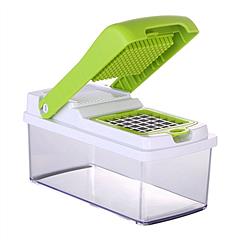 Vegetable Slicer Quick Potato Tomato Fruit Cutter Set w/3 Blades Stainless Steel Food Chopper