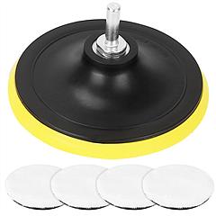 5Pcs 6" Buffing Polishing Pads Car Plush Buffing Waxing Wheels Mop Set with M14 Drill Screw for Car Polisher Drill Adapter