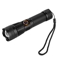 Tactical LED Flashlight Zoomable Rechargeable Search Light Torch 50000LM w/ 5Modes SOS Night Light For Night Walking Adventures