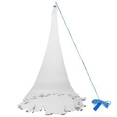 8ft Radius Fishing Cast Net Bait Trap Easy Throw Heavy Duty Hand Cast Net with Chain Sinker Bottom Spread