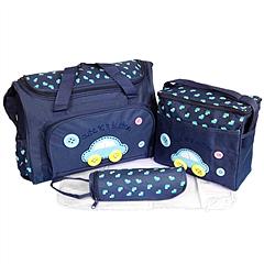 4Pcs Diaper Bag Tote Set Baby Napping Changing Bag Shoulder Mummy Bag with Diaper Changing Pad