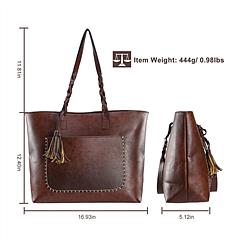 Women’s Soft Leather Handbags Tote Bags Large Shoulder Tassel Bags 7 Cells Zipper Satchel Wallets Bag Phone Book Cosmetic Case for Office Lady Student