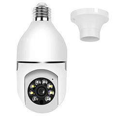 E27 WiFi Bulb Camera 1080P FHD WiFi IP Pan Tilt Security Surveillance Camera with Two-Way Audio Night Vision Motion Detection Function APP Control