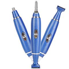 3 In 1 Nose Hair Eyebrow Beard Trimmer Electric Ear Hair Shaver Clipper Groomer Epilator for Men Battery Powered Facial Hair Trimmer w/ Dual Edge Dry 