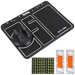Non-slip Car Phone Mat 4 In1 Dashboard 360° Rotatable Phone Holder Pad with Aroma Parking Number Plate Glow In Dark