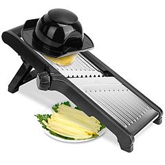 Mandoline Food Slicer Stainless Steel Food Cutter Vegetable Fruit Chopper Grater Peeler Kitchen Julienne Slicer with 5 Adjustable Blades Food Holder