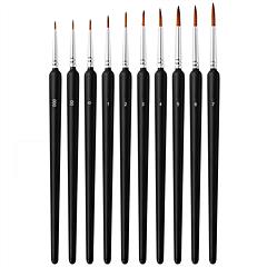 10Pcs Miniature Detail Paint Brush Set Detail Liner Fine Micro Art Brush for Acrylic Oil Painting Nail Scale Model