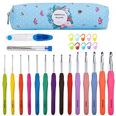 34Pcs Crochet Hooks Set Aluminum Handle Crochet Hook Needles Knitting Tools with 14Pcs 2.0mm-10.0mm Crochet Hooks and Accessories Storage Bag
