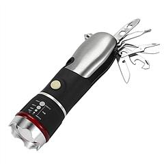 8 In 1 Multi Tool Hammer Zoomable LED Flashlight Emergency Auto Escape Tool w/ Glass Breaker Seatbelt Cutter Scissors Screwdriver Opener