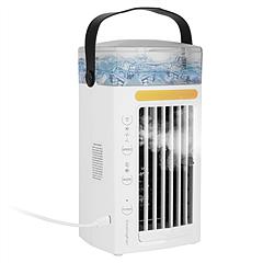 4 In 1 Portable Air Conditioner Fan Evaporative Air Cooler Water Mist Cooling Fan for Desktop 3 Speeds Nightlight