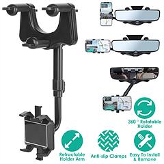 Car Mobile Phone Holder Bracket Multifunctional Rearview Mirror Phone Mount Cradle for Car Rotatable Retractable Universal Phone Mount for iPhone 12 1