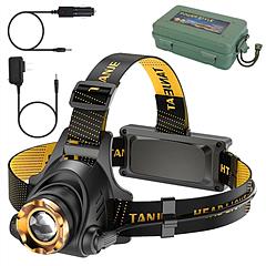 Super Bright Headlamp Adjustable Rechargeable LED Spotlight Floodlight Headlight Torch 3 Light Modes Waterproof Flashlight for Fishing Camping Hiking 