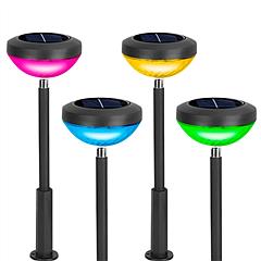 4Packs Solar Pathway Light Color Changing Garden Light Landscape Stake Ornamental Light for Yard Patio Lawn