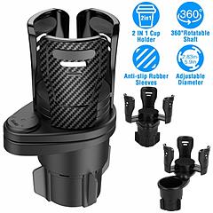 2-in-1 Universal Car Cup Mount Holder Expander with Adjustable Base Multifunctional Auto Drink Beverage Cup Holder Adapter Insert Organizer