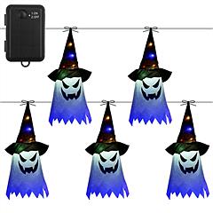 Halloween Ghost Witch Hat Hanging Light Lantern 11.6ft Outdoor String Decorative Light Patio Yard Garden Indoor Light