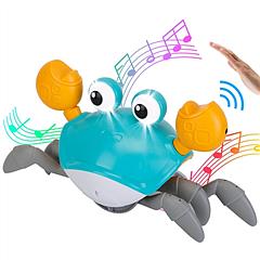 Crawling Crab Baby Toy with Music and LED Light for Kid Interactive Learning Toy Automatically Avoid Obstacles Walking Dancing Toy