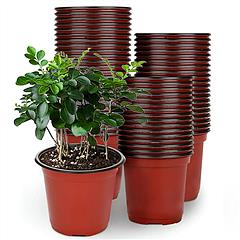 100Pcs 100mm 3.94in Plastic Plant Nursery Pots Garden Seedlings Flower Container Seed Starting Pots with 8Pcs Drainage Holes