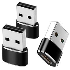 3 Packs USB C Type-C Female to USB Type A Male Port Converter Adapter Connector