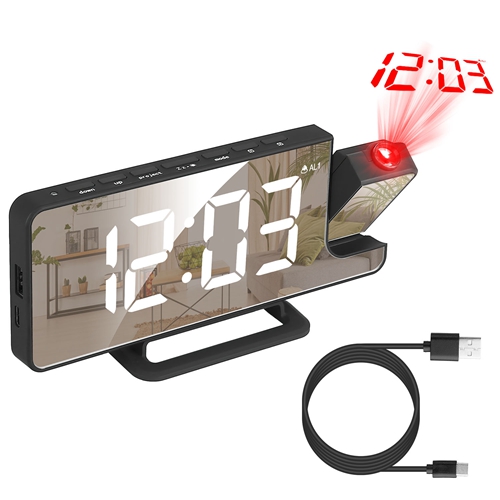 Projection Alarm Clock LED Digital Alarm Clock with Dual Alarms Snooze ...