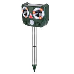Ultrasonic Animal Repeller Solar Powered Animal Repellent Motion Sensor Animal Chaser IP55 Waterproof for Farm Garden Yard to Drive Deer Raccoon Squir