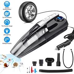 4 in 1 Car Handheld Vacuum Cleaner Corded DC 12V Car Auto Home Duster Tire Inflator Pump Pressure Gauge Wet Dry Powerful Suction with Accessory Kit