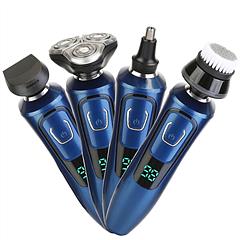 4 In 1 Electric Razor Shaver Rechargeable Cordless Head Beard Trimmer Shaver Kit IPX7 Waterproof Dry Wet Grooming Kit
